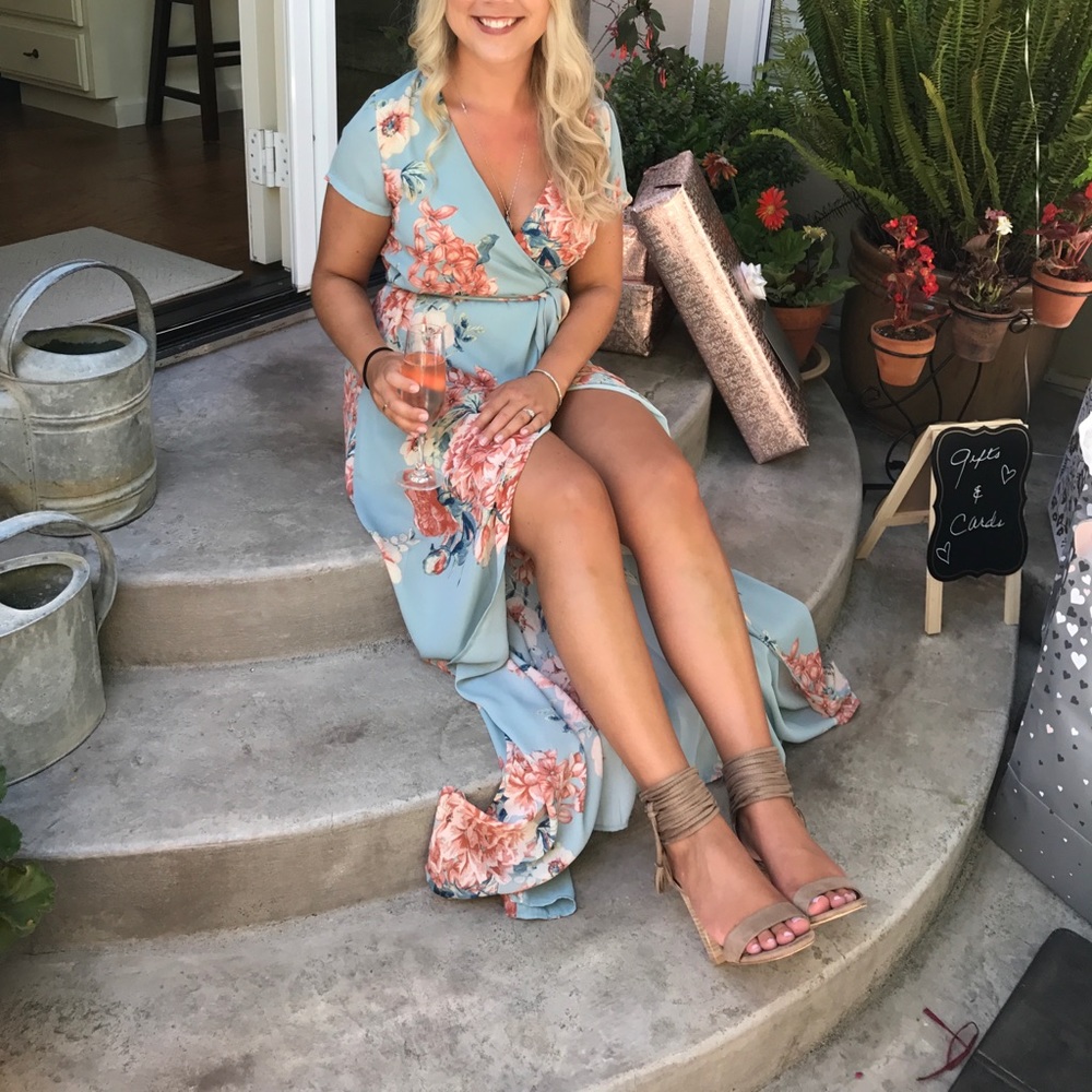 Vici floral maxi wrap dress